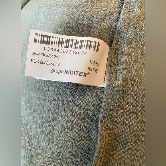 Zara Long Pencil Skirt with Slit in light sage green - Size Small - Picture 6 of 8